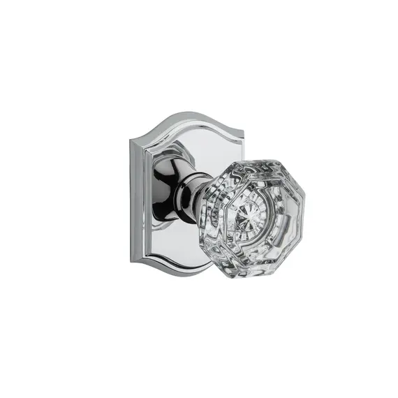 Baldwin FDCRYTAR260 Full Dummy Crystal Knob and Traditional Arch Rose Bright Chrome Finish