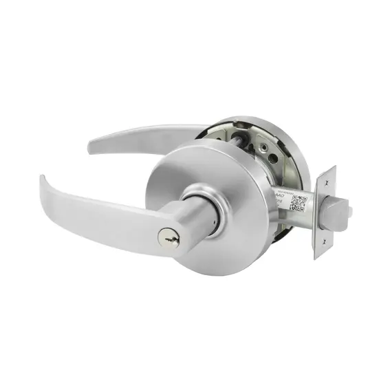 Sargent LC10XG04LP26D Storeroom Closet Lever Lock Grade 1 with P Lever and L Rose with ASA Strike Less Cylinder Satin Chrome Finish