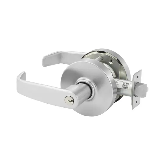 Sargent LC10XG17LL26D Utility Asylum Institutional Double Cylinder Lever Lock Grade 1 with L Lever and L Rose with ASA Strike Less Cylinder Satin Chrome Finish