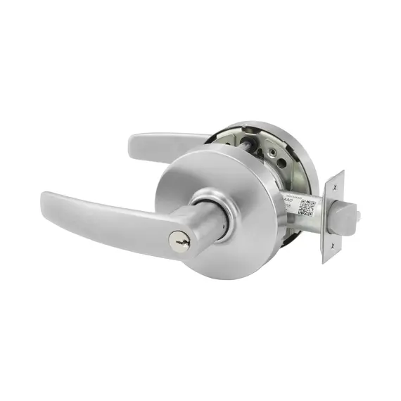 Sargent LC10XG24LB26D Entry Lever Lock Grade 1 with B Lever and L Rose with ASA Strike Less Cylinder Satin Chrome Finish