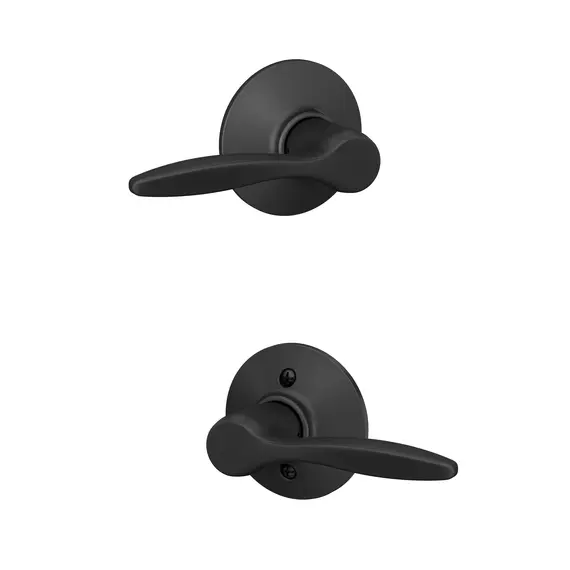 Schlage Residential F10DEL622 Delfayo Lever Passage Lock with 16080 Latch and 10027 Strike Matte Black Finish