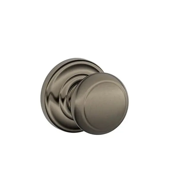 Schlage Residential F170AND620AND Andover Knob with Andover Rose Half Dummy Antique Nickel Finish