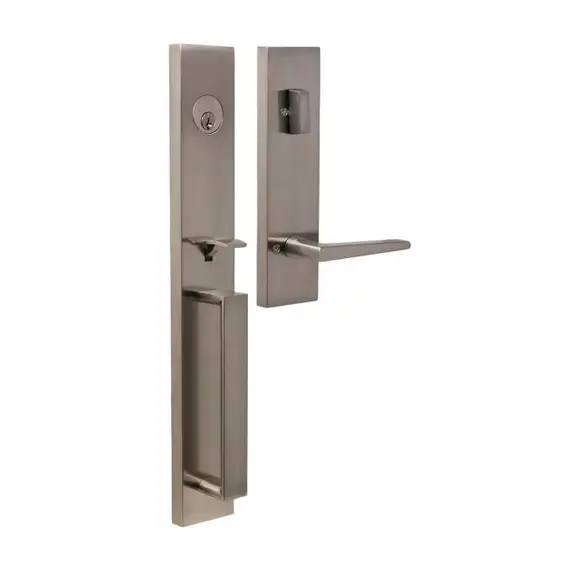 Weslock 02890-N7NSL2D Xanthis Single Cylinder Handleset with Philtower Lever Trim with Adjustable Latch and Round and Square Corner Strikes Satin Nickel Finish