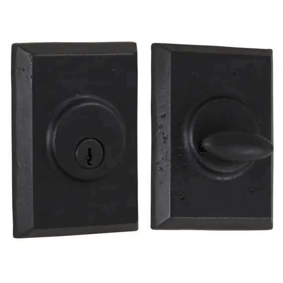 Weslock 07971-2-2SL23 Square Single Cylinder Deadbolt with Adjustable Latch and Deadbolt Strike Black Finish