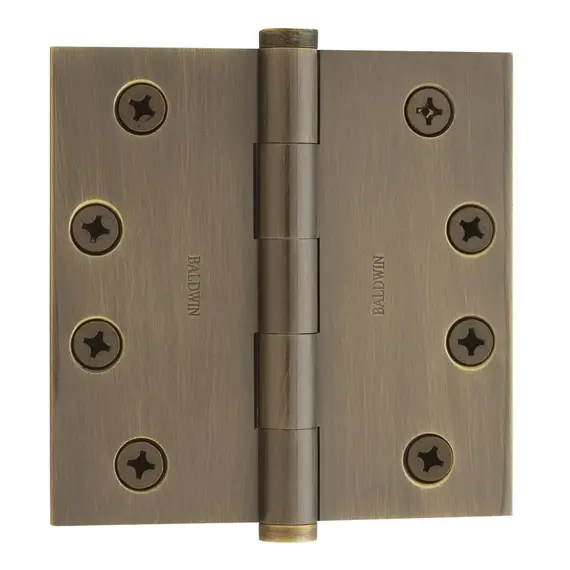 Baldwin 1040050I 4" x 4" Mortise Square Hinge Antique Brass Finish