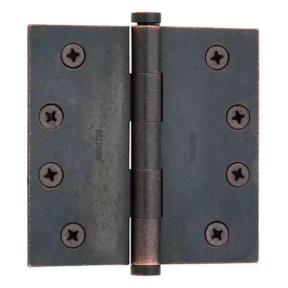 Baldwin 1040402I 4" x 4" Mortise Square Hinge Distressed Oil Rubbed Bronze Finish