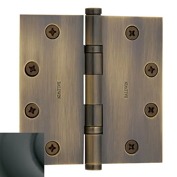 Baldwin 1046102I 4-1/2" x 4-1/2" Ball Bearing Mortise Square Hinge Oil Rubbed Bronze Finish