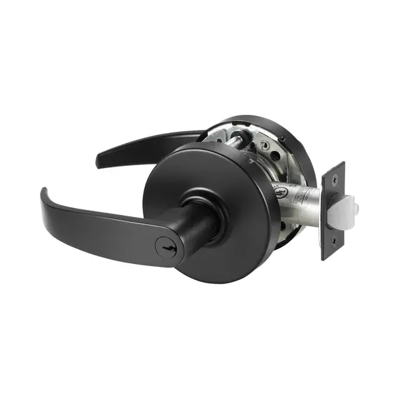 Sargent 10XG04LPBSP Storeroom or Closet (F86) Cylindrical Lever Lock Grade 1 with P Lever and L Rose with LA Keyway KD and ASA Strike Black Suede Powder Coat Finish