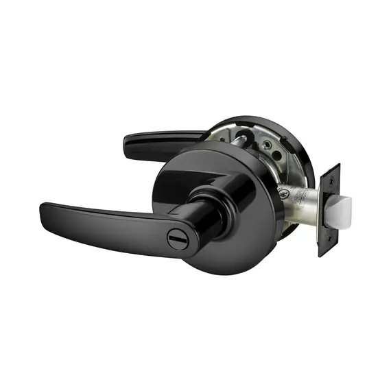 Sargent 10XU65LBBSP Privacy (F76A) Cylindrical Lever Lock Grade 1 with B Lever and L Rose with ASA Strike Black Suede Powder Coat Finish