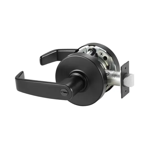 Sargent 10XU65LLBSP Privacy (F76A) Cylindrical Lever Lock Grade 1 with L Lever and L Rose with ASA Strike Black Suede Powder Coat Finish