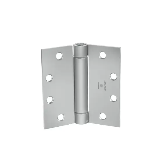 McKinney Hinges 1502426D 4" x 4" Square Corner Steel Single Acting Standard Weight Full Mortise Spring Hinge # 155907 Satin Chrome Finish