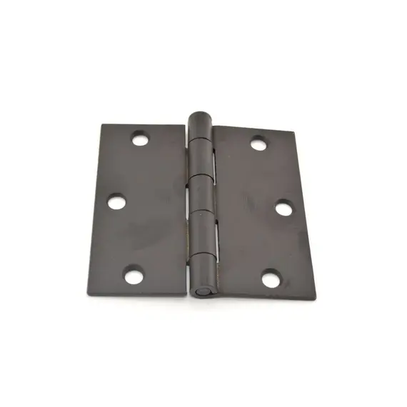 Hager 17413121DEA 3-1/2" x 3-1/2" Steel Square Corner Full Mortise Plain Bearing Residential Hinge Dull Black Finish