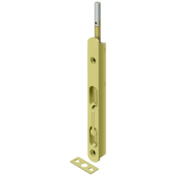 Deltana 18EFBZ3 18" Extension Flush Bolt; Solid Brass; Bright Brass Finish