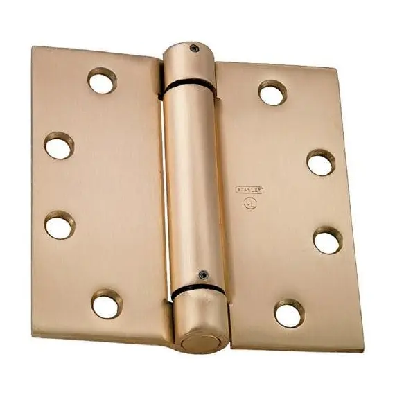 Best Hinges 2060R4124 4-1/2" x 4-1/2" Spring Hinge # 420936 Satin Brass Finish