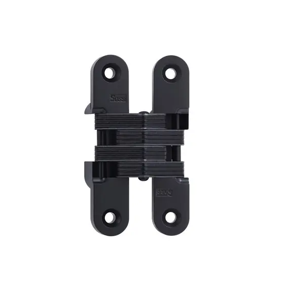 Universal Industrial 212US19 3/4" x 3-3/4" Medium Duty Invisible Hinge for 1-1/8" Doors Flat Black Finish