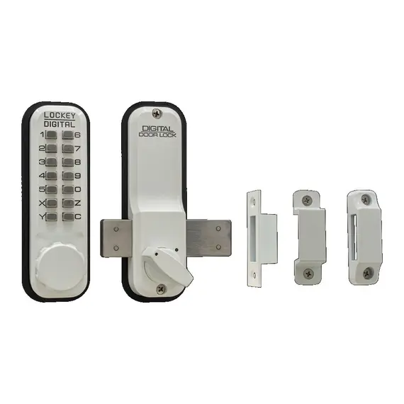 Lockey 2200WH Mechanical Keyless Surface Mount Deadbolt White Finish