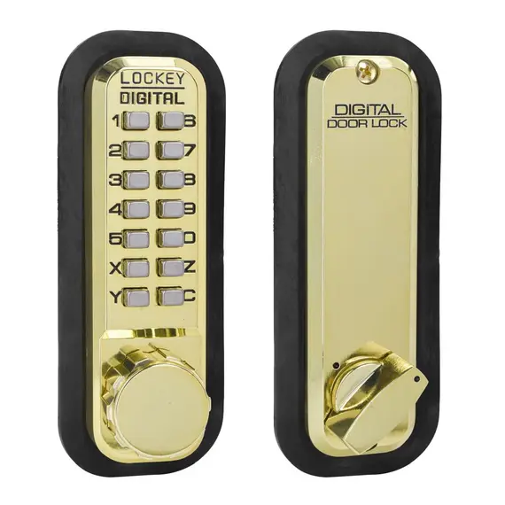 Lockey 2210BB Mechanical Keyless Deadbolt with Single Combination Bright Brass Finish