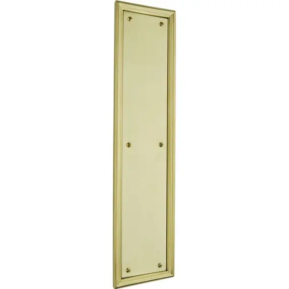 Baldwin 2280044 Push Plate 3-1/2" x 15" Nashville Lifetime Satin Brass Finish