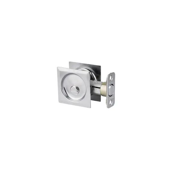 Kwikset 335SQT-26D Square Privacy Pocket Door Lock Satin Chrome Finish