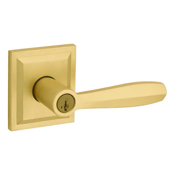 Baldwin 354TOLSLB4S Entry Torrey Pines Lever and Square Rose Satin Brass Finish