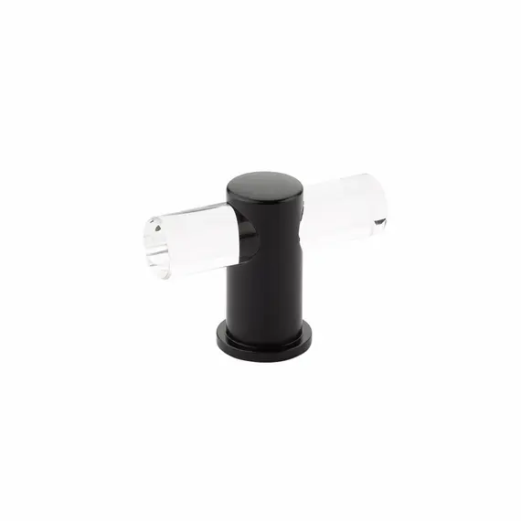 SCHAUB 401-MB Schaub  Lumiere Cabinet T Knob with Acrylic Matte Black Finish