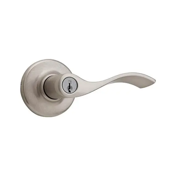 Kwikset 405BL-15 Balboa Lever Entry Door Lock with 6AL Latch and RCS Strike Satin Nickel Finish