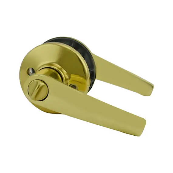 Kwikset 405DL-3S Delta Lever Entry Door Lock SmartKey with 6AL Latch and RCS Strike Bright Brass Finish