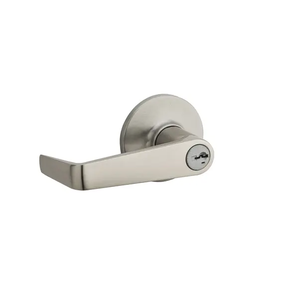 Kwikset 438CNL-15S Light Commercial Carson Lever Entry Door Lock SmartKey with RCAL Latch and RCS Strike Satin Nickel Finish