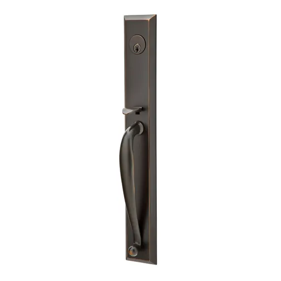 Emtek 4415NWUS10B Norwich Knob 2-3/8" and 2-3/4" Backset Single Cylinder Jefferson Tubular Handleset Oil Rubbed Bronze Finish