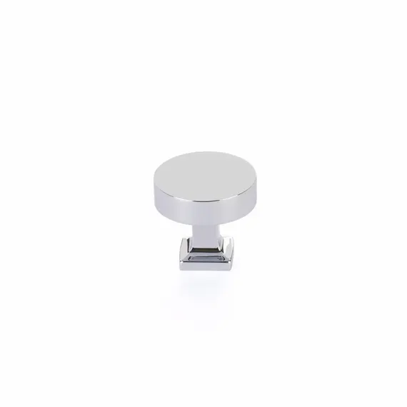 SCHAUB 469-26 Schaub  1-1/4" Diameter Haniburton Cabinet Knob with Square Base Polished Chrome Finish