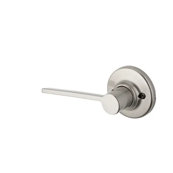 Kwikset 488LRLRDTLH-15 Left Hand Ladera Lever with Round Rose Half Dummy Lock Satin Nickel Finish