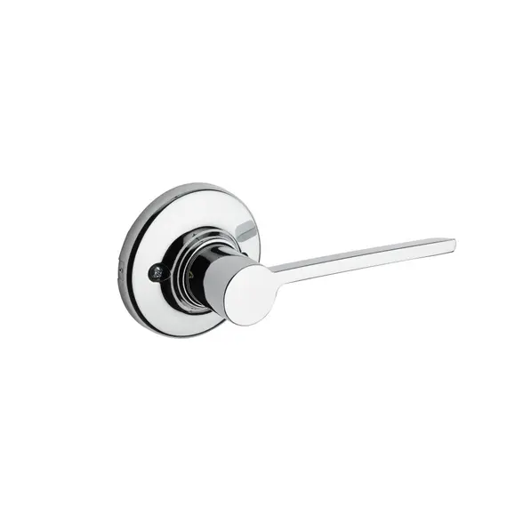 Kwikset 488LRLRDTRH-26 Right Hand Ladera Lever with Round Rose Half Dummy Lock Bright Chrome Finish