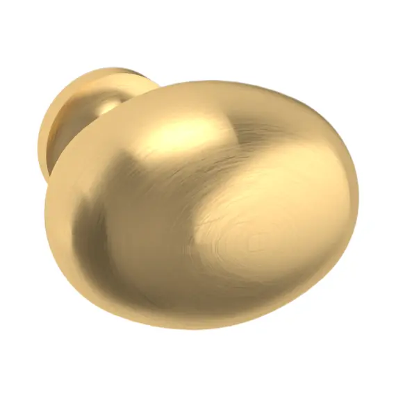 Baldwin 4913044 1-3/8" Oval Cabinet Knob Lifetime Satin Brass Finish