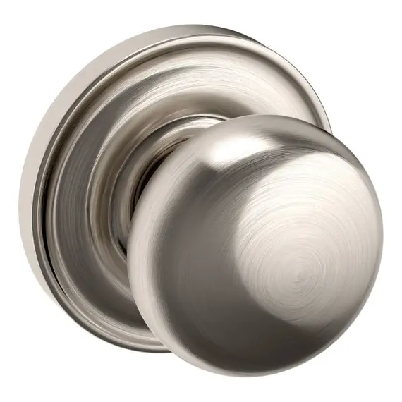 Baldwin 5000056IDM Preconfigured 5000 Knob with 5048 Rose Half Dummy Lock Lifetime Satin Nickel Finish