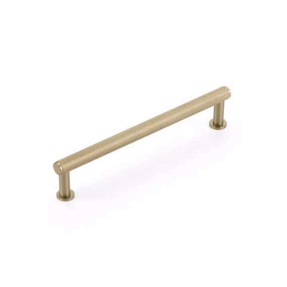 SCHAUB 5006-SSB Schaub  6" Center to Center Pub House Knurled Cabinet Pull Signature Satin Brass Finish