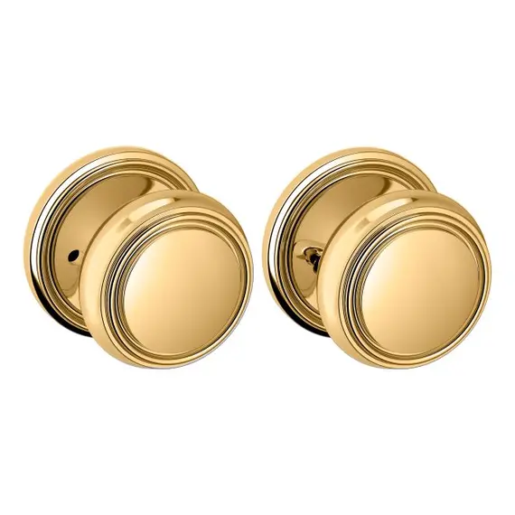 Baldwin 5068003PRIV Preconfigured 5068 Knob with 5123 Rose Privacy Lock with 2-3/8" Backset and Full Lip Strike Lifetime Brass Finish