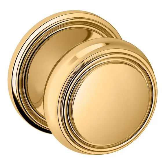 Baldwin 5068031IDM Preconfigured 5068 Knob with 5070 Rose Half Dummy Lock Unlacquered Brass Finish