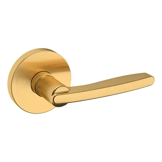 Baldwin 5164044RDM Preconfigured 5164 Lever with 5046 Rose Right Hand Half Dummy Lock Lifetime Satin Brass Finish