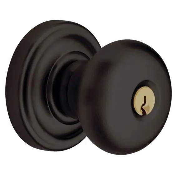 Baldwin 5205102ENTR 5205 Classic Knob Emergency Egress Keyed Entry Oil Rubbed Bronze Finish