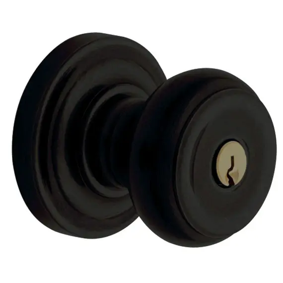 Baldwin 5210190ENTR 5210 Colonial Knob Emergency Egress Keyed Entry Satin Black Finish