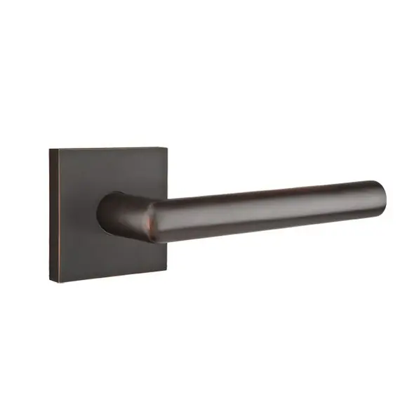 Emtek 5210STUUS10BRH Stuttgart Lever Right Hand 2-3/8" Backset Privacy with Square Rose for 1-1/4" to 2" Door Oil Rubbed Bronze Finish