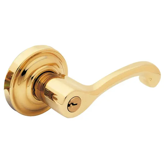 Baldwin 5248003RENT Right Hand 5248 Classic Lever Standard Keyed Entry Lifetime Brass Finish