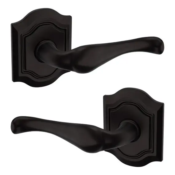 Baldwin 5447V102PASS Preconfigured 5447V Bethpage Lever with R027 Bethpage Rose Passage Lock with 2-3/8" Backset and Full Lip Strike Oil Rubbed Bronze Finish