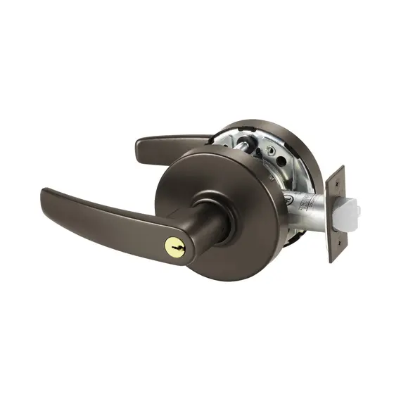 Sargent 6010XG04LB10BE Storeroom or Closet (F86) Cylindrical Lever Lock Grade 1 with B Lever and L Rose with Large Format IC Prep Less Core and ASA Strike Dark Bronze Finish