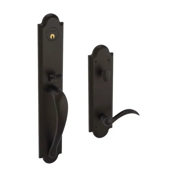 Baldwin 6402102LFD Left Hand Lever Full Dummy Boulder Full Escutcheon Handleset Oil Rubbed Bronze Finish