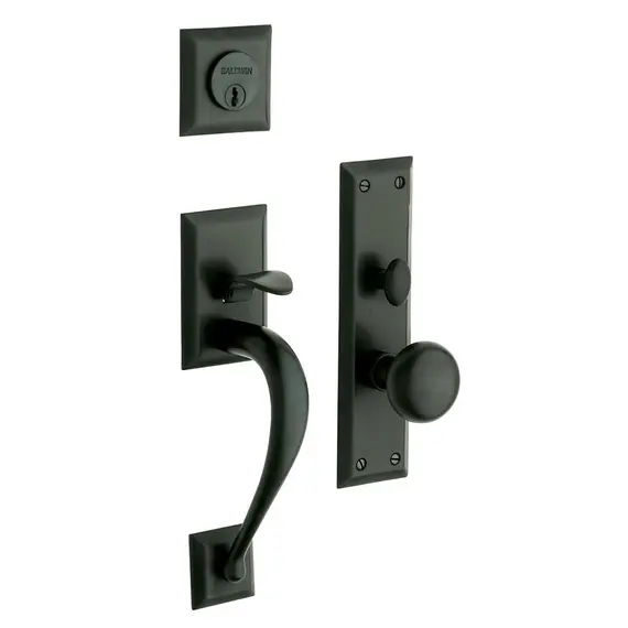 Baldwin 6571190ENTR Concord Single Cylinder Entry Mortise Trim Satin Black Finish