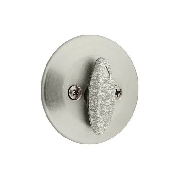 Kwikset 663-15.UL.DS UL Rated One Sided Turn Deadbolt with 2-3/8" Round Corner Latch and Dual RCS and 5303 Full Lip Strike Satin Nickel Finish