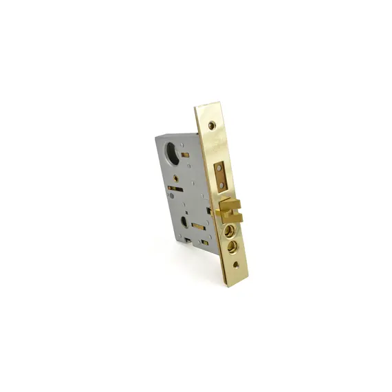 Baldwin 6802031R Right Hand Entry / Apartment Lever x Lever 2" Backset Mortise Lock Body Unlacquered Brass Finish