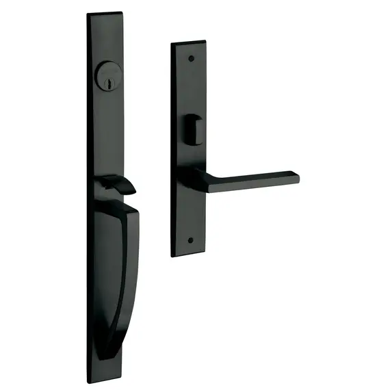 Baldwin 6966190LENT Lakeshore Left Hand Single Cylinder Entry Mortise Lock Trim Satin Black Finish