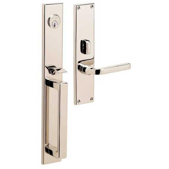 Baldwin 6976055LFD Minneapolis Left Hand Full Dummy Mortise Lock Trim Blank Plates Lifetime Bright Nickel Finish